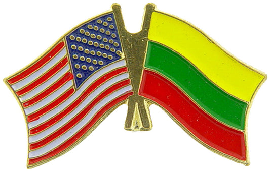 INTERNATIONAL, USA & LITHUANIA Cross Flags - Original Artwork, Expertly Designed PIN - 1.125"