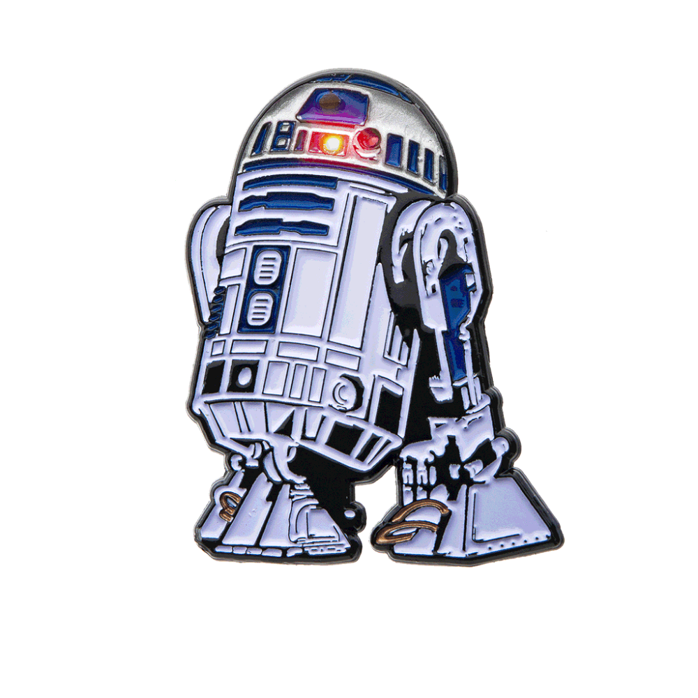 STAR WARS, R2-D2 LIGHT UP PIN - Official Licensed Novelty Cute PIN
