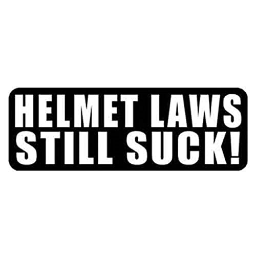 Helmet Laws Still Suck Motorcycle Helmet Stickers - Novelty Decals, 4" x 1"