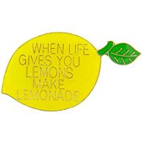 WHEN LIFE GIVES YOU LEMONS MAKE LEMONDE PIN - Original Artwork Backpack Enamel Lapel Pin - 1"