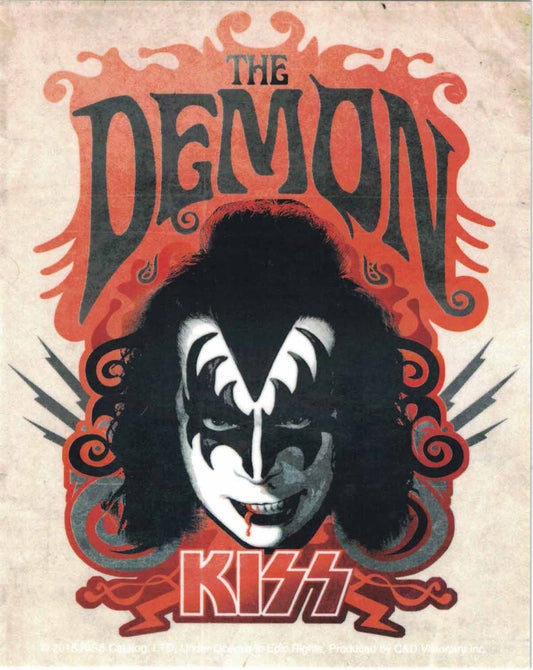 KISS, The Demon STICKER - Officially Licensed Original Artwork DECAL, 4" x 5"