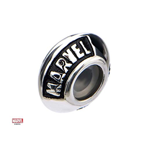 Marvel Logo - Stainless Steel, Bracelet Bead Spacer Charm