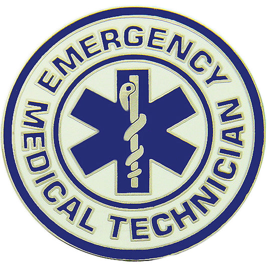 FIRE & EMS, EMERGENCY MEDICAL TECHNICIAN LOGO - Original Artwork, Expertly Designed PIN - 1.5"