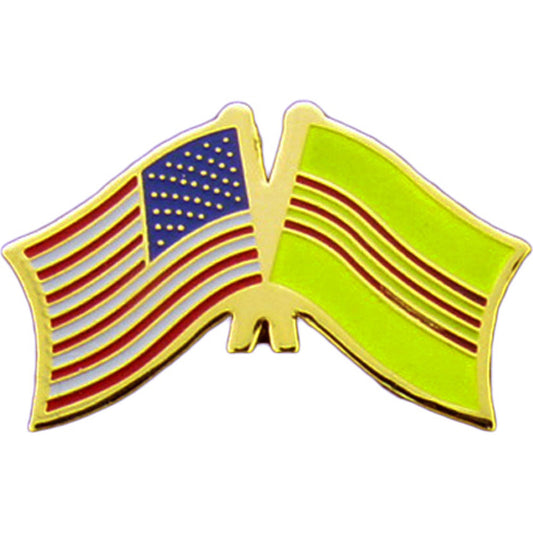 INTERNATIONAL, USA & VIETNAM Cross Flags - Original Artwork, Expertly Designed PIN - 1.125"