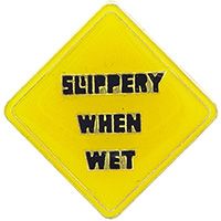 SLIPPERY WHEN WET PIN - Original Artwork Backpack Enamel Lapel Pin - 1"