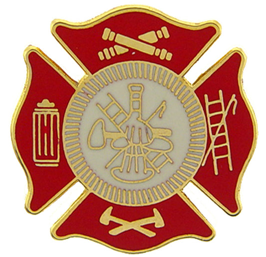 FIRE & EMS, Fire Department LOGO Shild - Original Artwork, Expertly Designed PIN - 1"