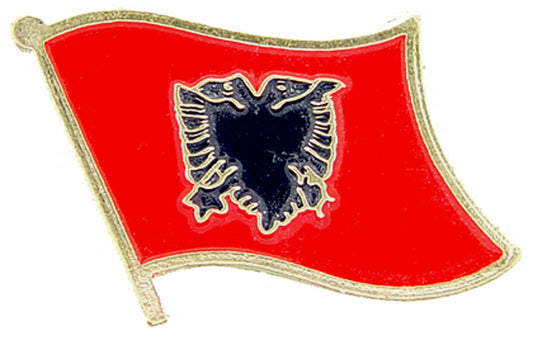 INTERNATIONAL, ALBANIA Flag - Original Artwork, Expertly Designed PIN - 1"