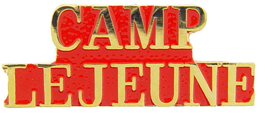 U.S. MARINES, USMC SCRIPT CAMP LEJEUNE - Original Artwork, Expertly Designed PIN - 1"