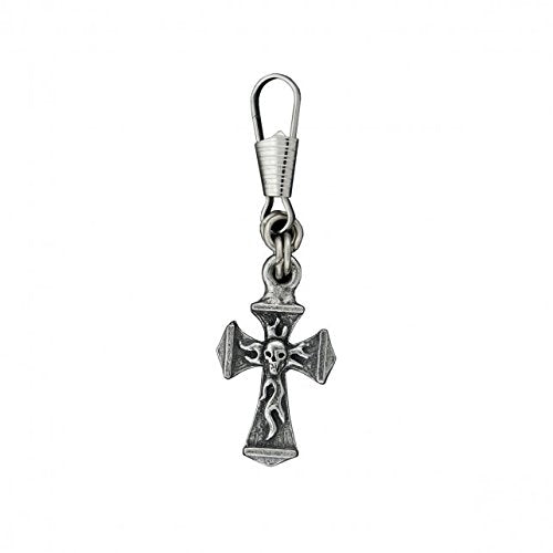 Bikers Zipper Pullers Grips, CROSS SKULL, 2" x 1" - ZIP PULLER