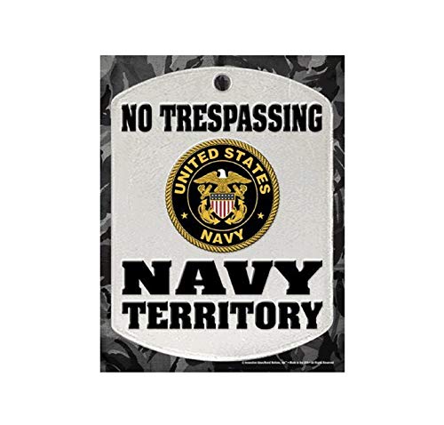 No Trespassing Sign - "NAVY TERRITORY" - Laminated - 8.5" x 11"