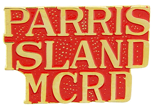 U.S. MARINES, Script PARRIS ISLAND MCRD - Original Artwork, Expertly Designed PIN - 1"