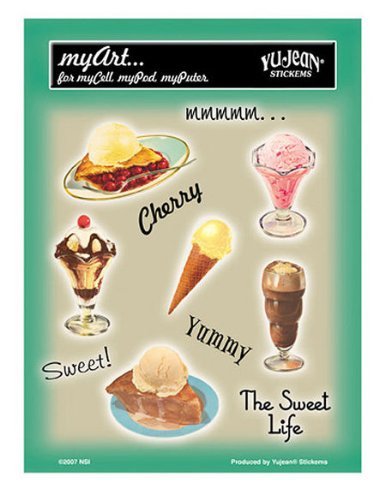 NSI - Retro Sweets - Multi Pack of 6 Mini Stickers/Decals