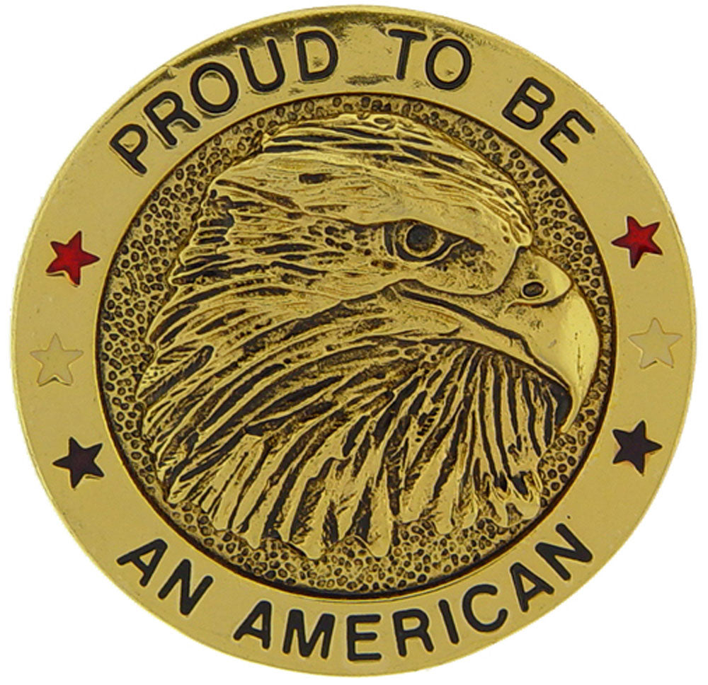 USA & PATRIOTIC, PROUD TO BE AN AMERICAN EAGLE - Original Artwork, Expertly Designed PIN - 1.75"