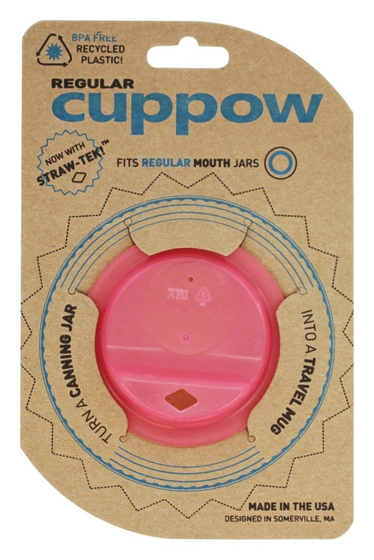 CUPPOW Reg Jar Drink Lid-Pink, 1 EA