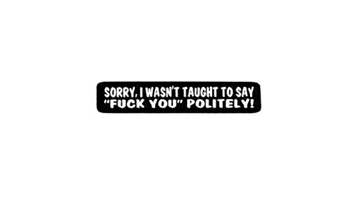 Sorry I Wasn't Taught Motorcycle Helmet Stickers - Novelty Biker Decals, 4 x 1"