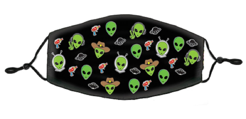 ALIEN MASK - 2-Layer, Washable Reusable Cloth Mask w/ Adjustable Ear Loops