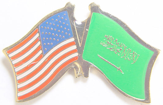INTERNATIONAL, USA & SAUDI ARABIA Cross Flags - Original Artwork, Expertly Designed PIN - 1.125"