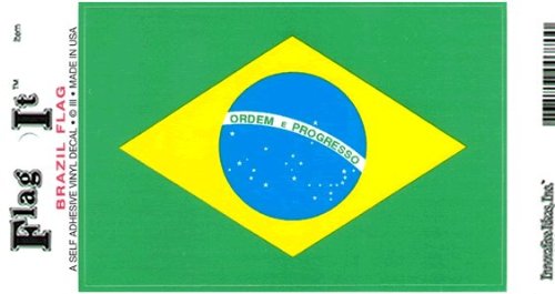 Brazil flag decal for auto, truck or boat
