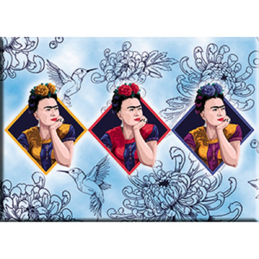 FRIDA KAHLO UNO DOS TRES FRIDGE MAGNET - Mexican Painter Frida Kahlo Decorative Artwork Fridge Magnet - 2.5" x 3.5"