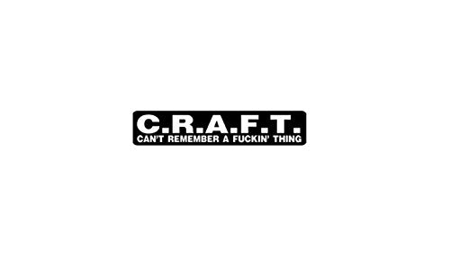 C.R.A.F.T. Motorcycle Helmet Sticker - Novelty Artwork Biker Decal, 4" x 1"