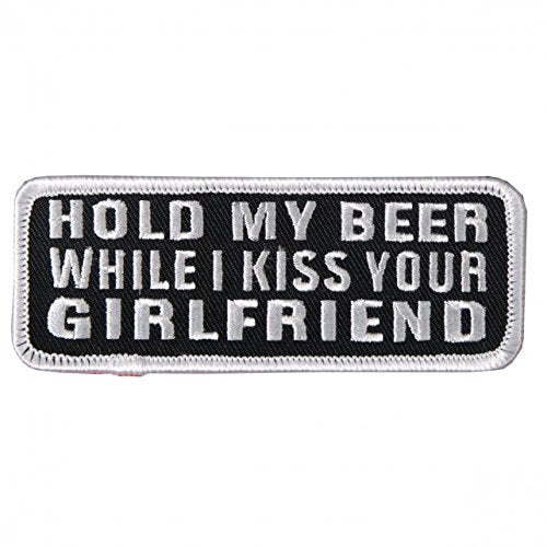 HOLD MY BEER, Thread Iron-On / Saw-On Rayon PATCH - 4" x 2"