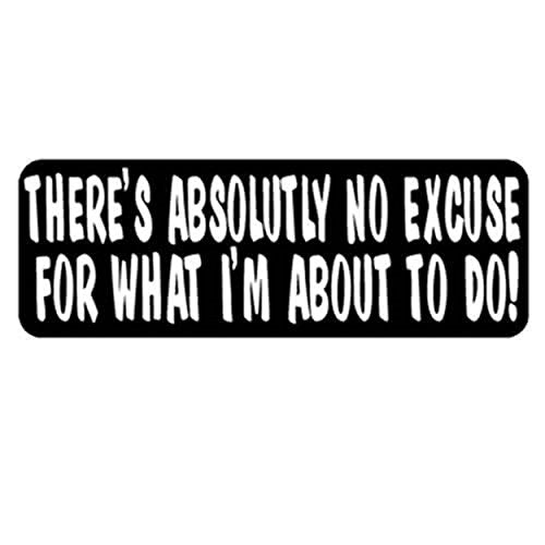 There's Absolutely No Excuse Helmet Stickers - Novelty Artwork Decals, 4 x 1"