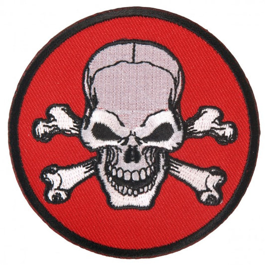 POISON SKULL, Exceptional Quality Iron-On / Saw-On, Heat Sealed Backing Rayon VELCRO PATCH - 3" x 3"