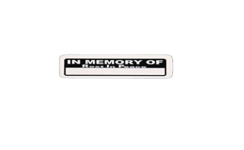 In Memory Of Motorcycle Helmet Stickers - Novelty Artwork Biker Decals, 4" x 1"