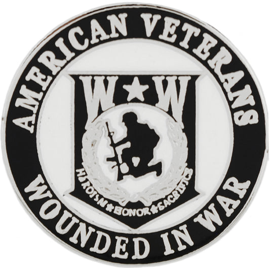 POW, WW & KIA HONOR, WOUNDED IN WAR AMERICAN VETERANS - Artwork, Expertly Designed PIN - 1.0625"