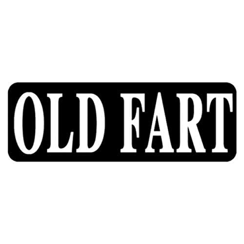 Old Fart Motorcycle Helmet Stickers - Novelty Artwork Biker Decals, 4" x 1"