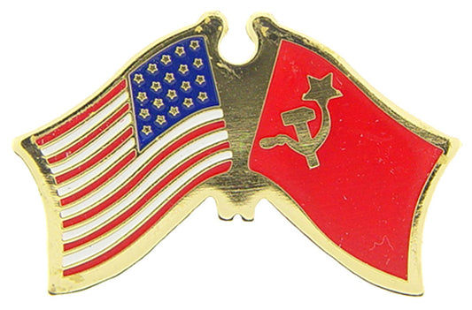 INTERNATIONAL, USA & USSR Cross Flags - Original Artwork, Expertly Designed PIN - 1.125"