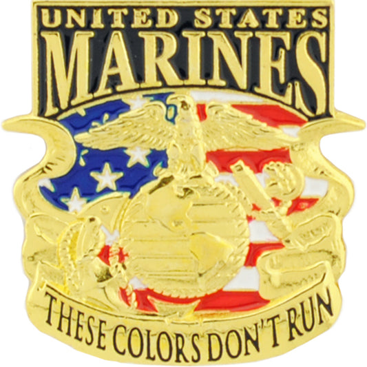 U.S. MARINES, USMC THESE COLORS DON'T RUN - Original Artwork, Expertly Designed PIN - 1.0625"