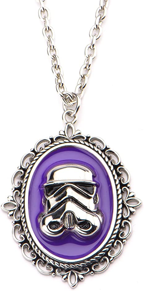 Star Wars Stormtrooper Pendant - Purple Cameo Stainless Steel Chain Pendant