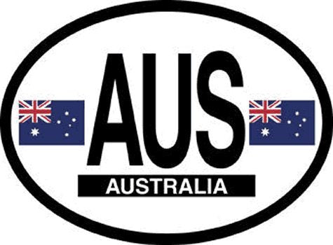 AUSTRALIA FLAG, Waterproof UV Coated, Famous Reflective OVAL Sticker DECAL , 3.5" x 4.75"