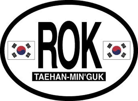 South Korea oval decal for auto, truck or boat