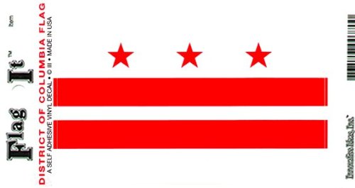 District of Columbia flag decal for auto, truck or boat
