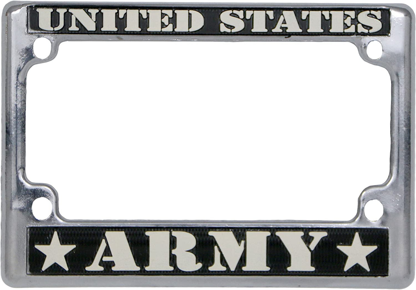 UNITED STATES ARMY LICENSE FRAME - USA American PATRIOTIC License Plate Frame Holder - Chrome - 7.25" x 5"