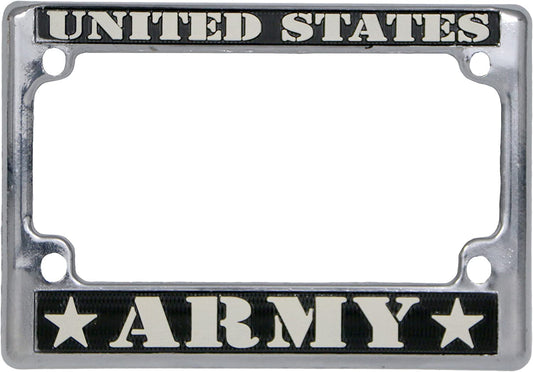 UNITED STATES ARMY LICENSE FRAME - USA American PATRIOTIC License Plate Frame Holder - Chrome - 7.25" x 5"