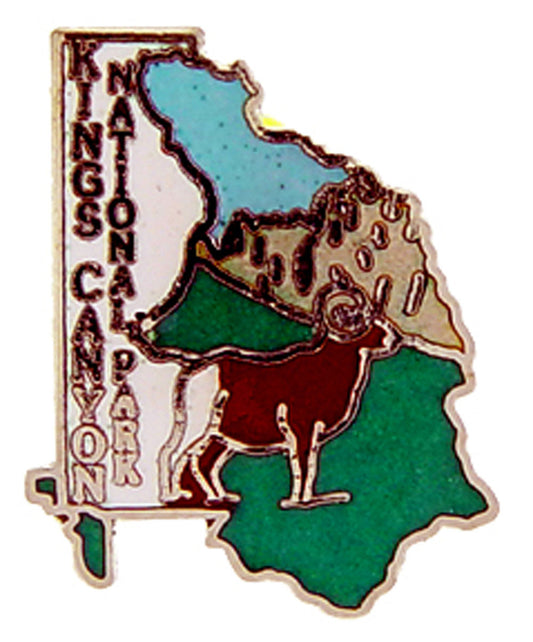 USA STATES, National Park KINGS CANYON - Original Artwork, Expertly Designed PIN - 1"