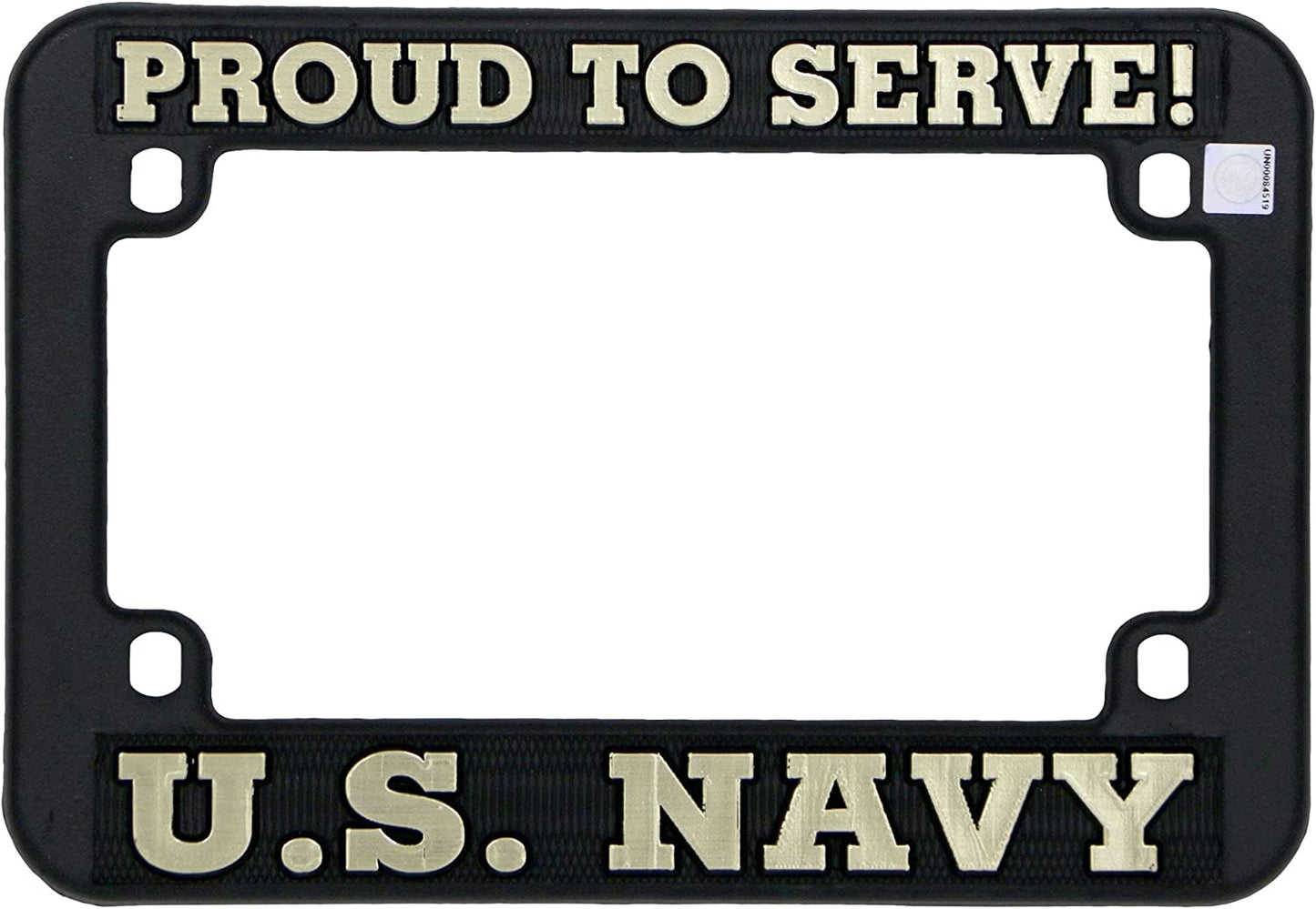 UNITED STATES NAVY PROUD TO SERVE! LICENSE FRAME - USA American PATRIOTIC License Plate Frame Holder - Black - 7.5" x 5.25"