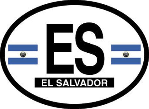EL SALVADOR FLAG, Waterproof UV Coated, Famous Reflective OVAL Sticker DECAL , 3.5" x 4.75"
