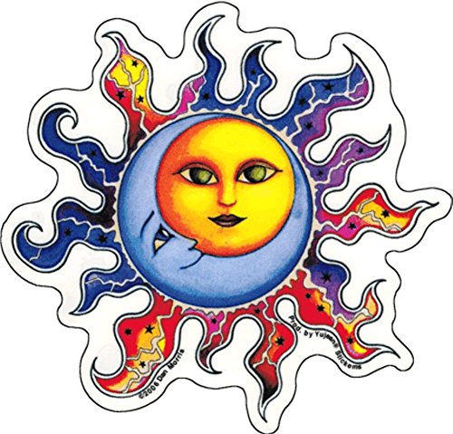 Sun and Moon - Dan Morris, Waterproof Vinyl Sticker DECAL for Car Bumper Skateboard Laptop Luggage - 4.75" x 4.75"