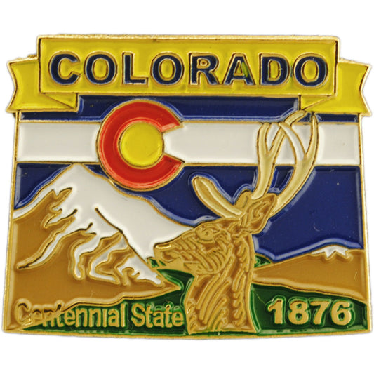 USA STATES, COLORADO Map - Original Artwork, Expertly Designed PIN - 1"