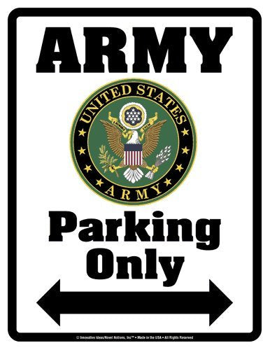 ARMY Parking Only (Sign) - Individual Package - Laminated - 8.5" x 11"