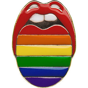 LGBTQ RAINBOW TONGUE - Original Artwork, Metal Enamel Lapel Pin - 0.8" x 1"
