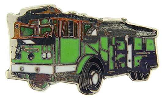FIRE & EMS, TRUCK - Original Artwork, Expertly Designed PIN Green - 1"