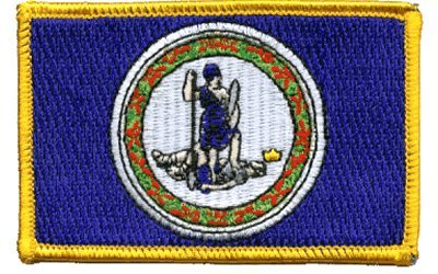 Virginia iron-on embroidered patch