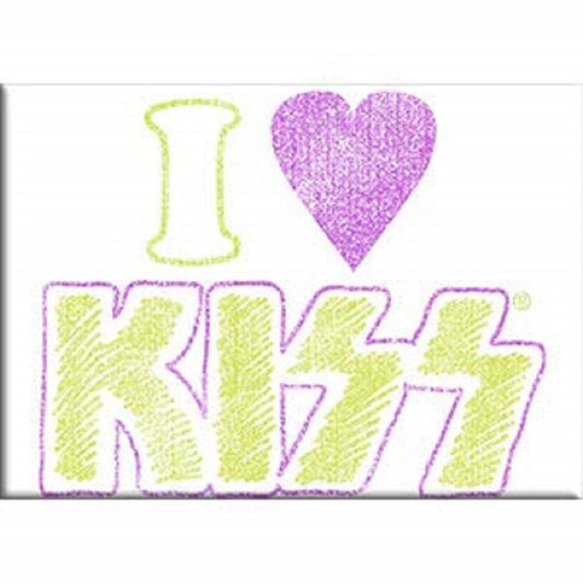 I HEART KISS - Officially Licensed Original Artwork, Refrigerator MAGNET, 2.5" X 3.5"