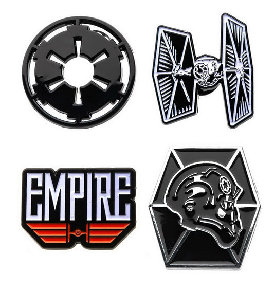 Imperial Galactic Empire & Tie Fighter, Original Artwork - Enamel Pin Set