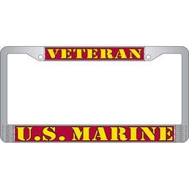 United State MARINE VETERAN Auto License, Plate Frame USA - 6" X 12"